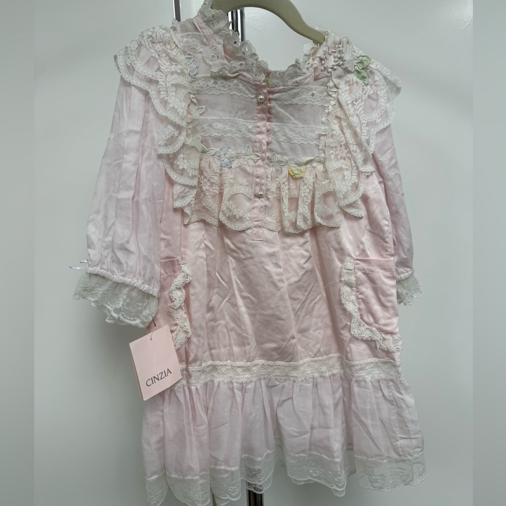 Vintage Pink Lace Kids Dress